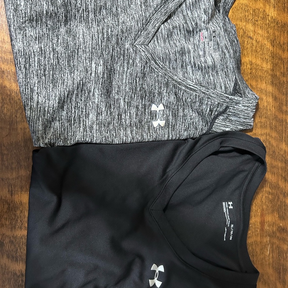 Under Armour Heather Gray and Black Tees